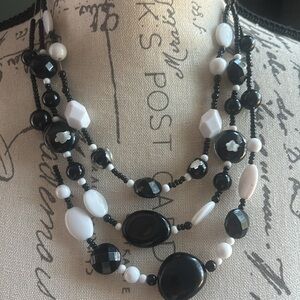 Black and White Contemporary Statement Necklace
